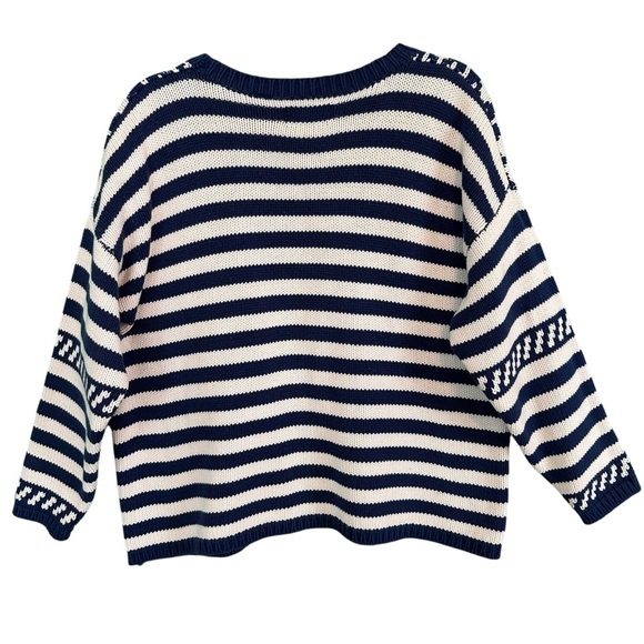Esprit Sport Vintage 80s 90s Striped‎ Cotton Sweater M Grannycore Coastal Preppy - Picture 8 of 9